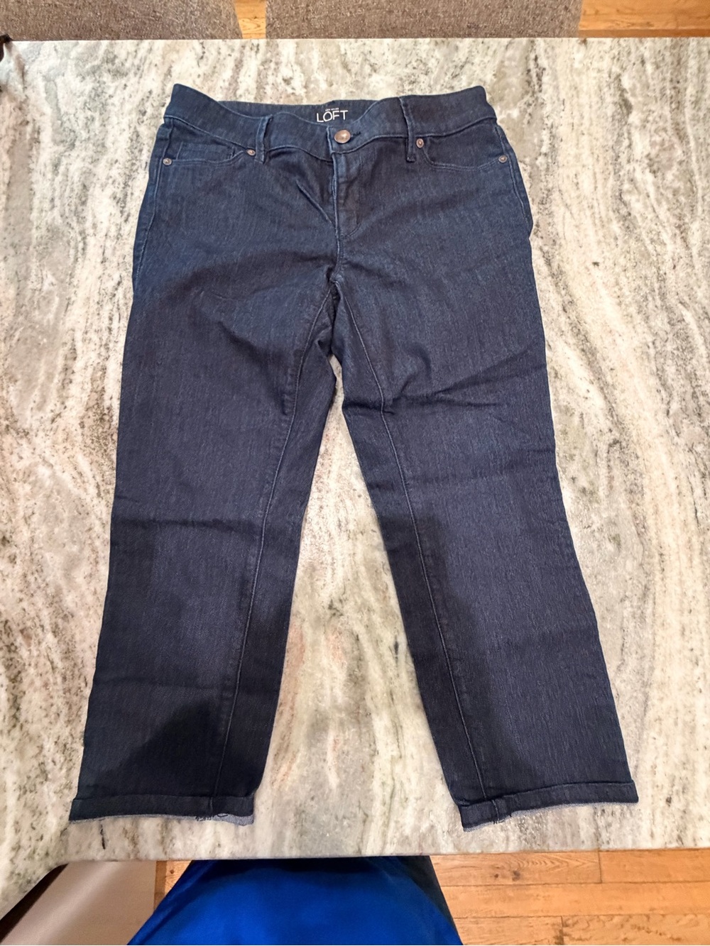 Ann Taylor Loft Dark Blue Straight-Leg Capris